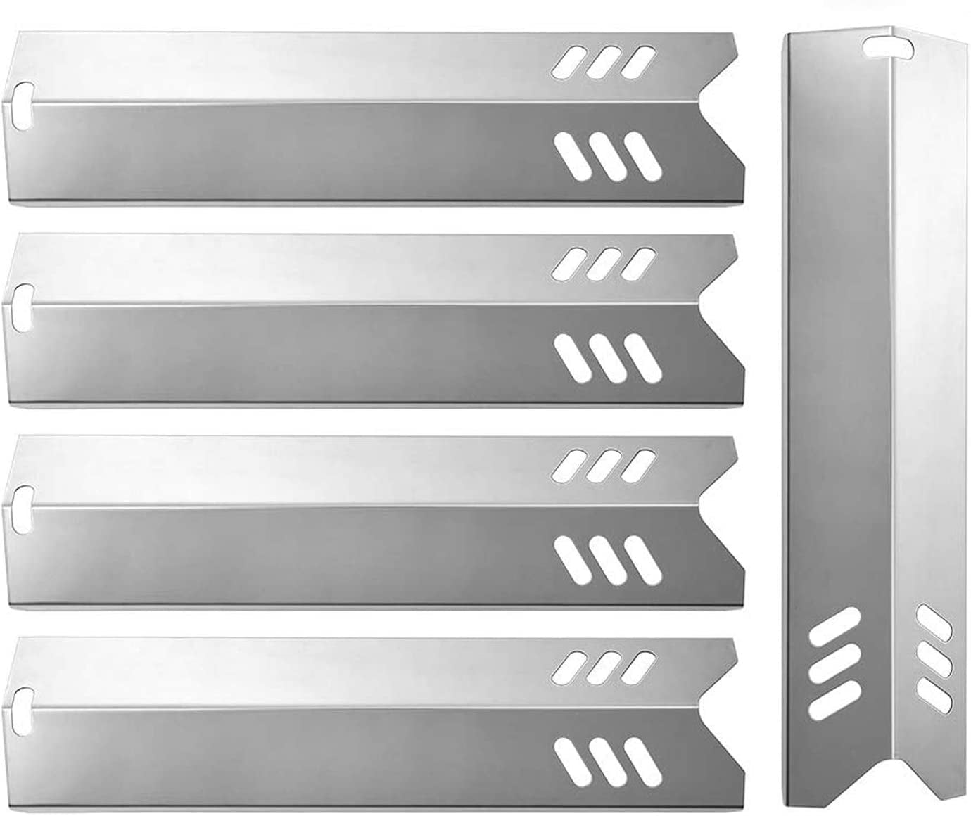 SHINESTAR 15'' Grill Heat Plate, Grill Replacement Part for Dyna-Glo, Backyard & Uniflame Grill, DGF510SBP, DGF493BNP, BY15-101-001-02, BY13-101-001-13, Stainless Steel, 5-Pack, 15" X 3-13/16"