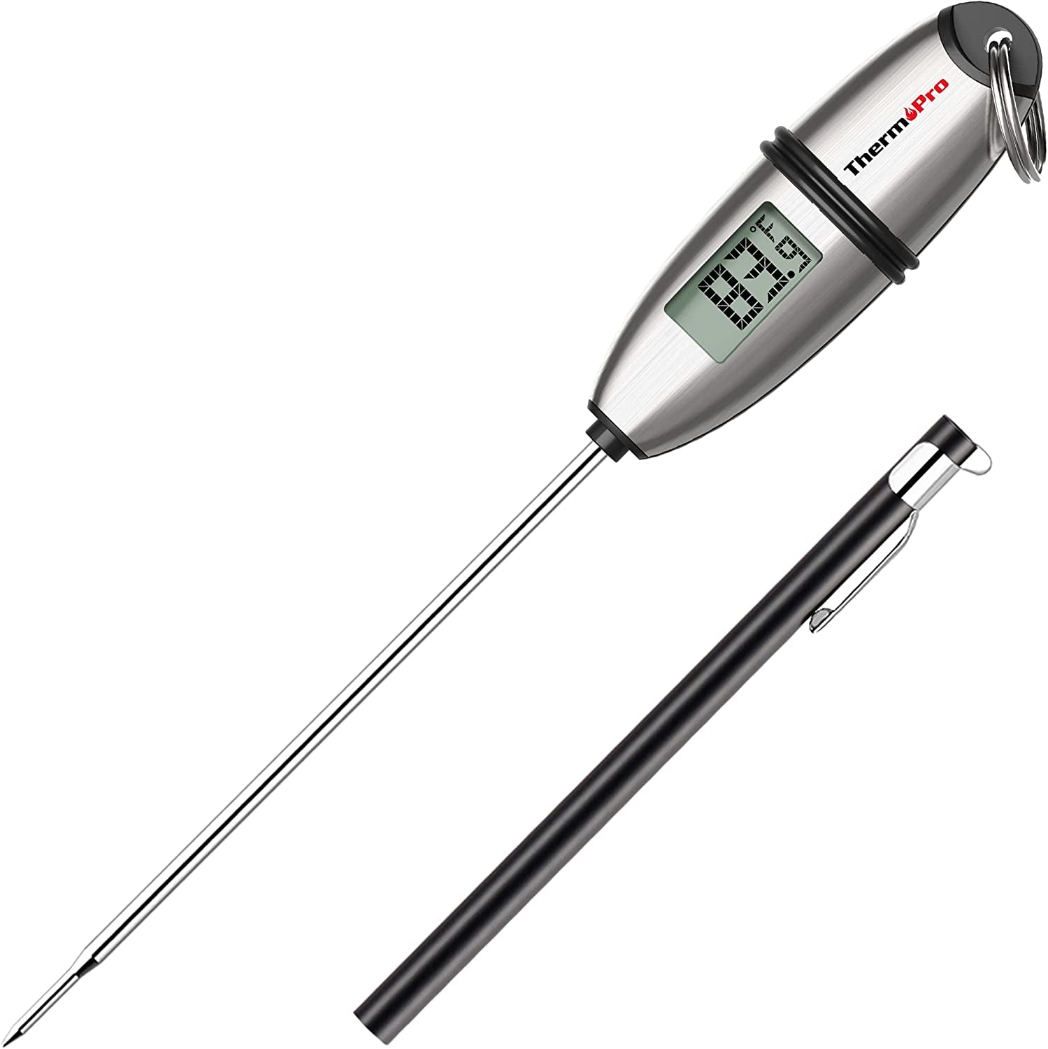 Thermopro TP-02S Instant Read Meat Thermometer Digital Cooking Food Thermometer with Super Long Probe for Grill Candy Kitchen BBQ Smoker Oven Oil Milk Yogurt Temperature