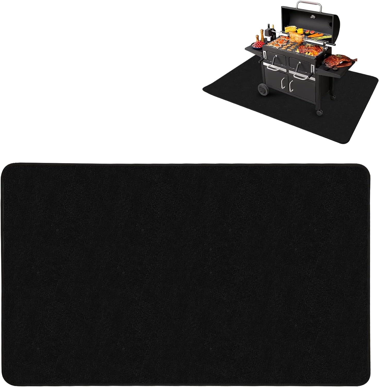 Fire Pit Grill Pad, 65X40In under Grill Mat BBQ Grill Floor Mat Fireproof Oil-Proof Water-Proof Heat Proof Mat Oily Splatter Protection Fireproof Fireplace Mat Fire Pit Mat