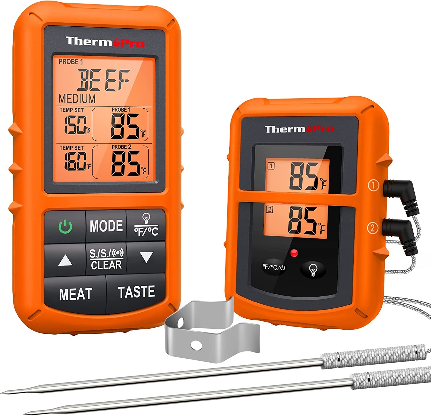 Thermopro TP20 Wireless Meat Thermometer 500FT Digital Cooking Food BBQ Thermometer with 2 Temperature Probe for Oven Smoker Grill Steak