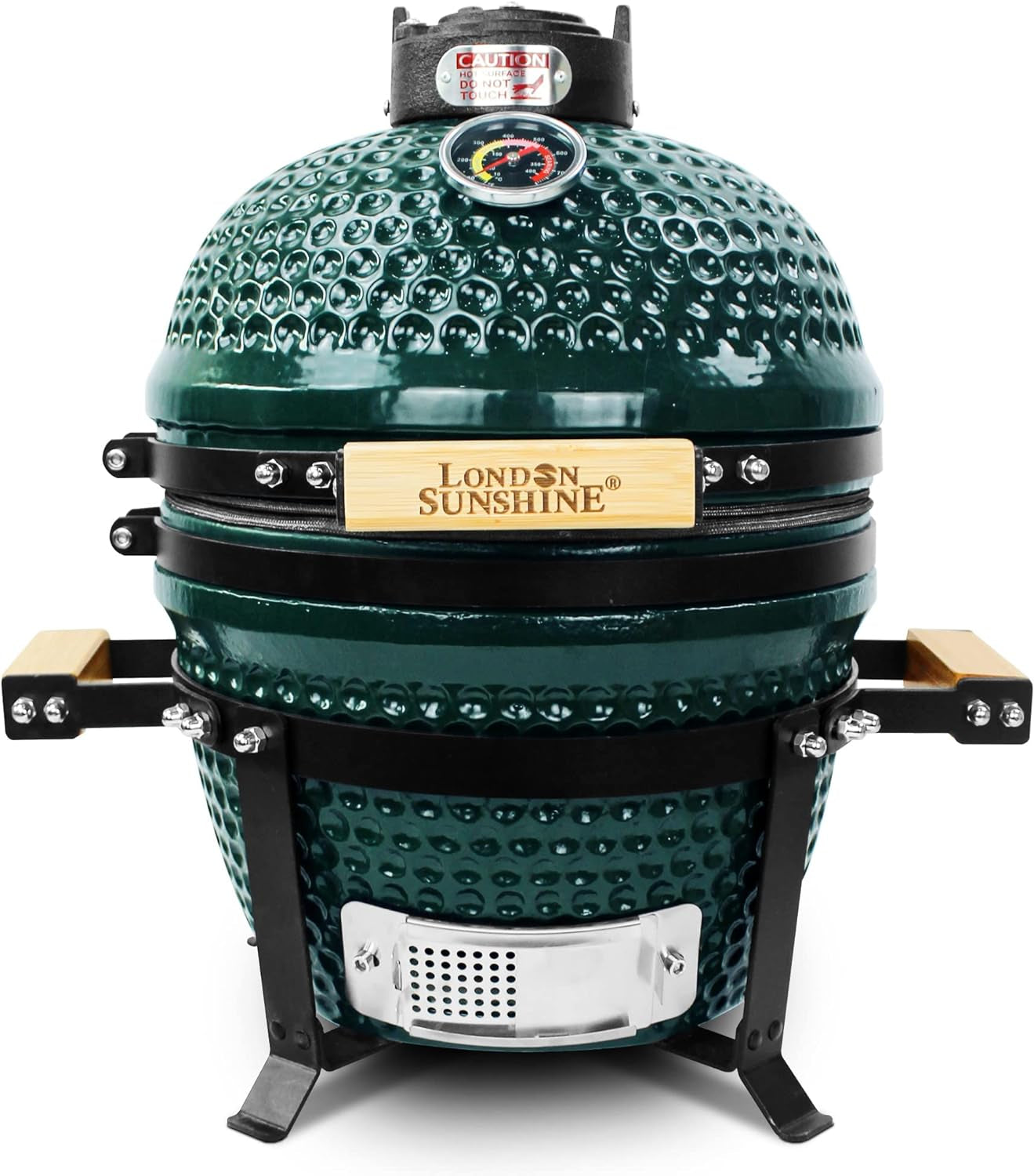 London Sunshine 13 Inch Ceramic Kamado Charcoal BBQ Gril - Green