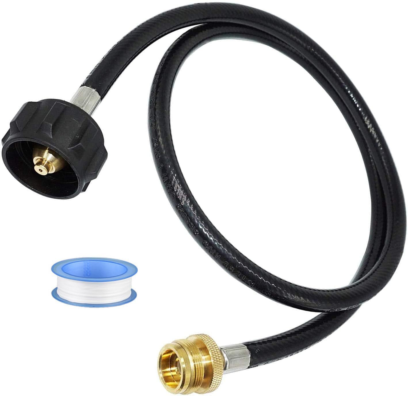 Propane Hose Adapter, Connects 1Lb BBQ to 20Lb Gas Tanks, for Portable Grill, Buddy Heater, Tabletop Stove, Griddle - QCC1 Connector