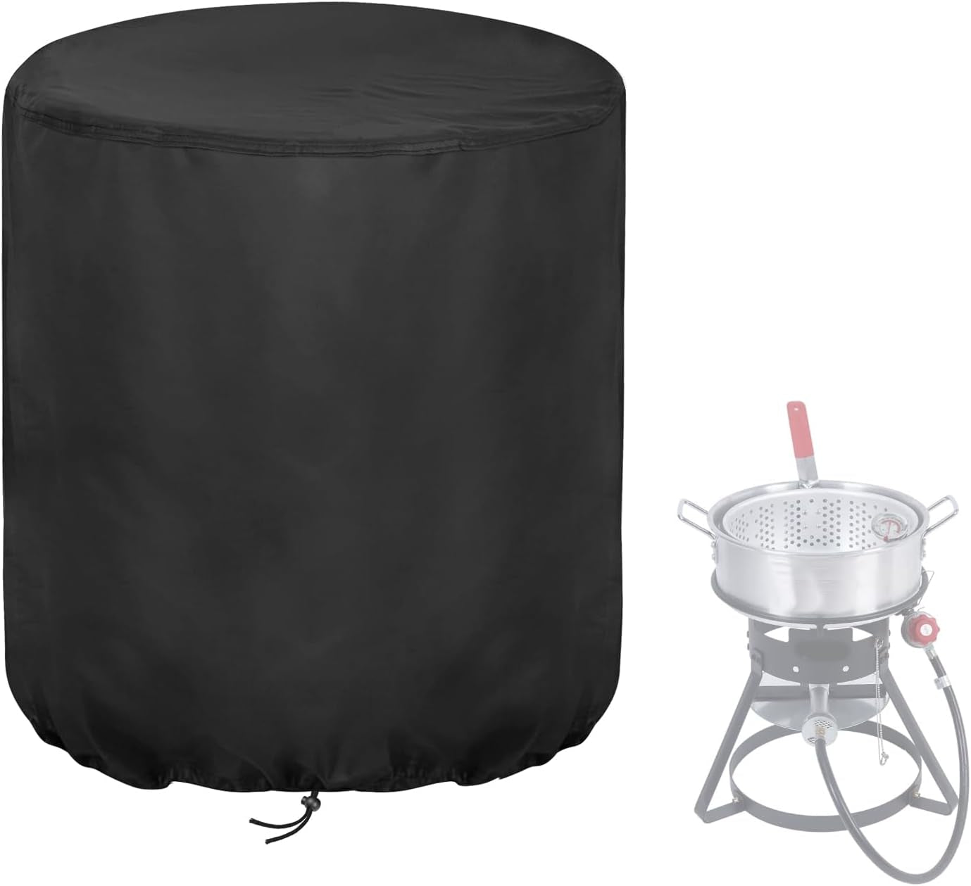 Aidetech Fish Fryer Kit Cover Fit for FIRE RIOT with Heavy Gauge Aluminum Pots & Basket, Waterproof Outdor Propane Deep Fryer Cover, Protect Cover for Outdoor Cooking-(22X22X28 Inch)