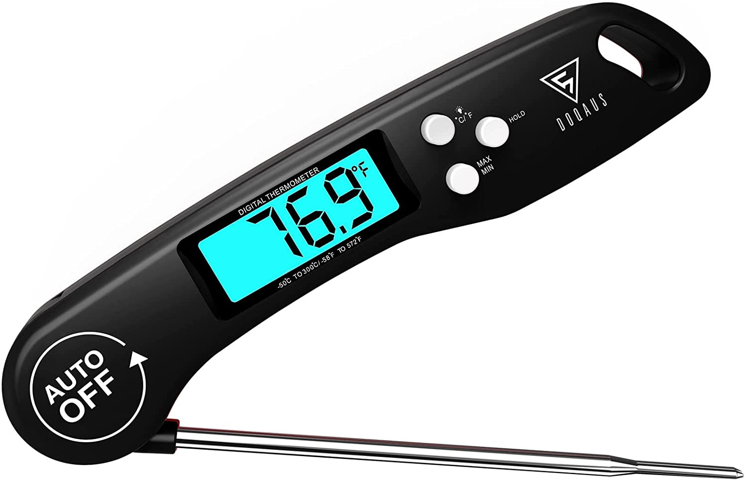 Meat Thermometers, DOQAUS Instant Read Food Thermometers for Cooking, Digital Kitchen Thermometer Probe with Backlight & Reversible Display, Cooking Temperature Thermometers for Turkey Grill BBQ Oven