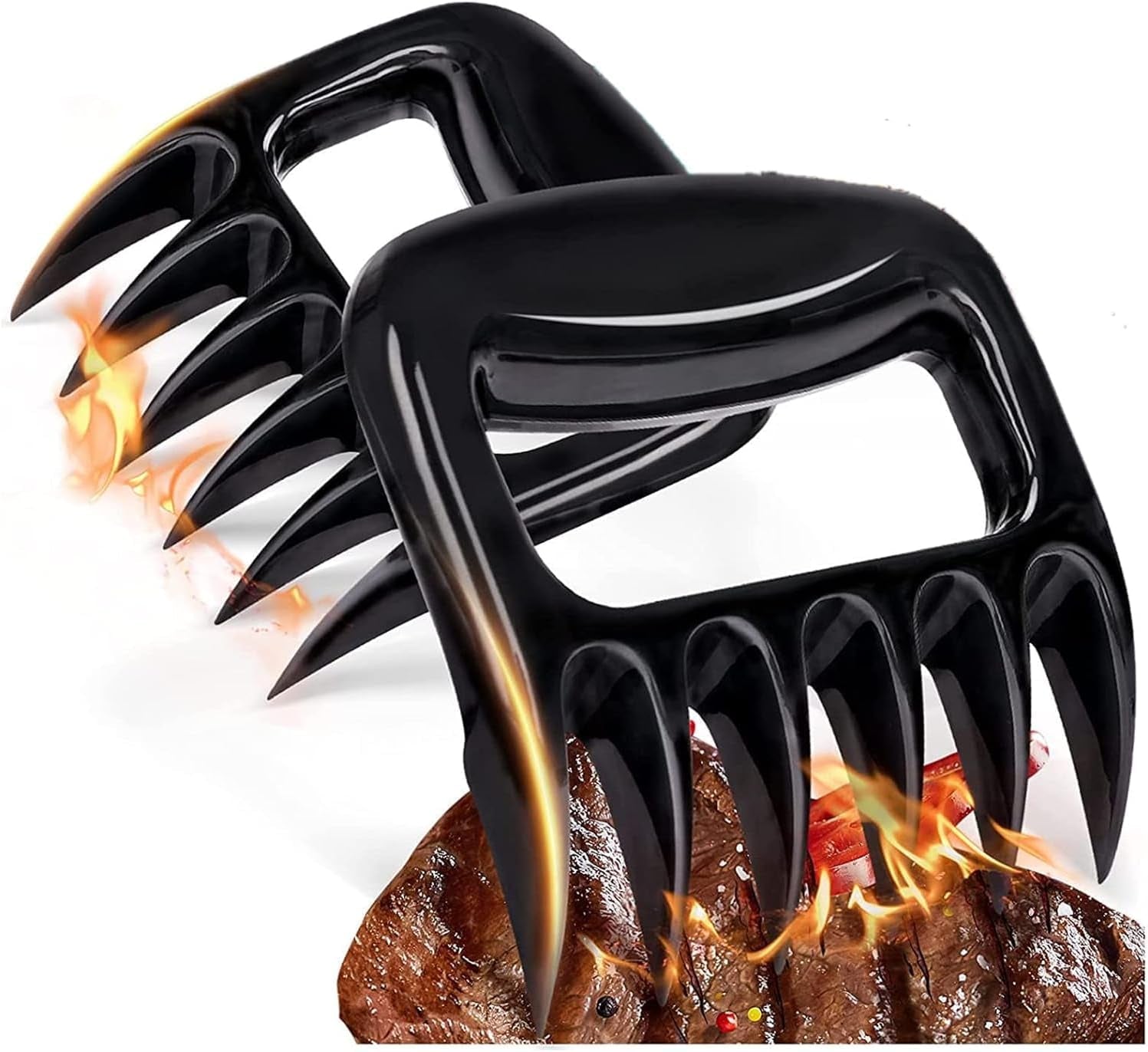 BBQ Meat Shredder Claws for Pulled Pork,Bbq Meat Shredder Claws,Grill Smoker Meat Claws,Smoked Barbecue Grilling Accessories (Black)