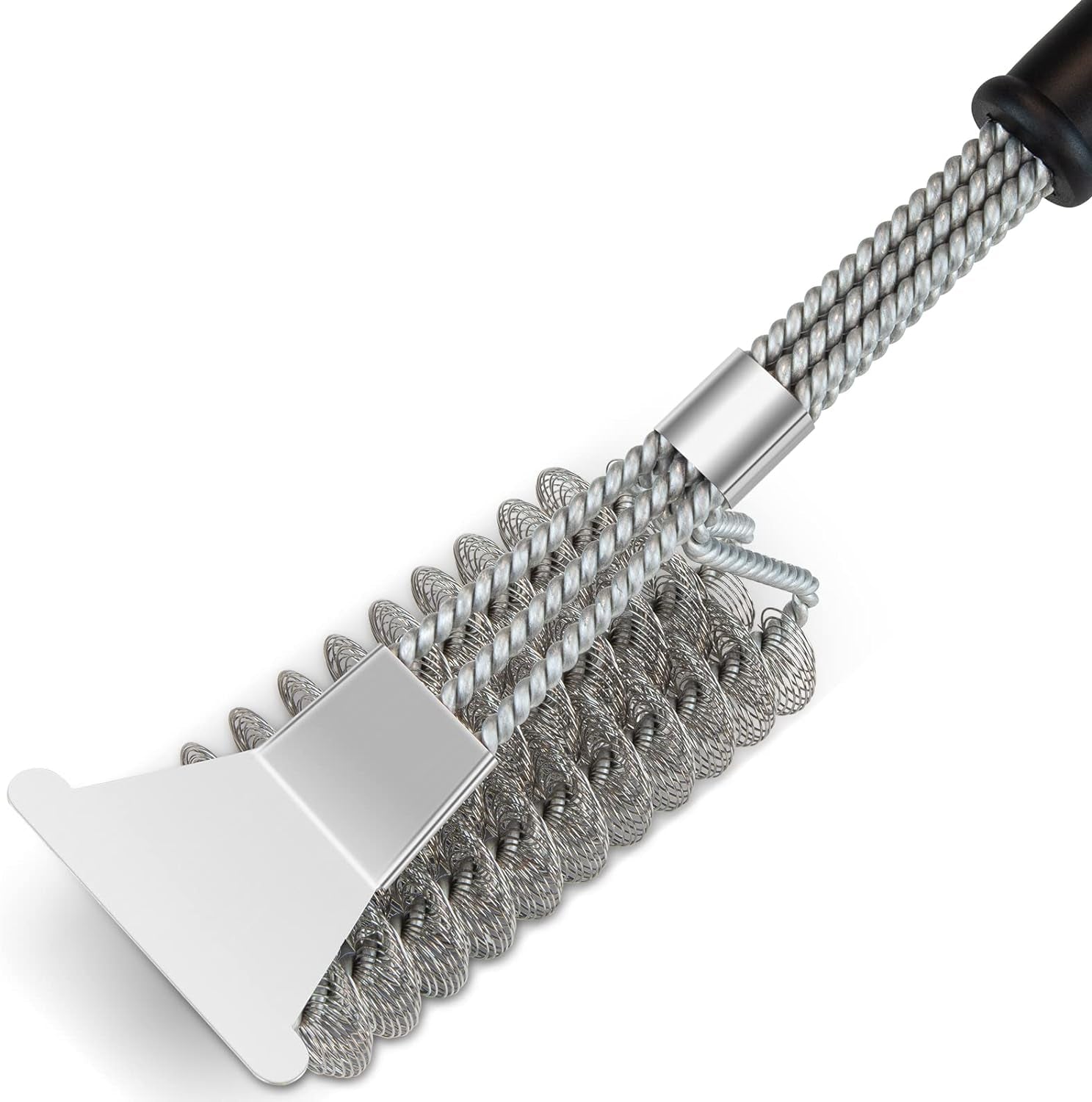 BBQ Grill Brush, 360°Clean 17 Inch Bristle Free Barbecue Brush, Stainless Steel Scraper BBQ Cleaning Brush, BBQ Accessories for Most Stainless Steel, Gas, Infrared, Iron & Porcelain Barbecue Grates