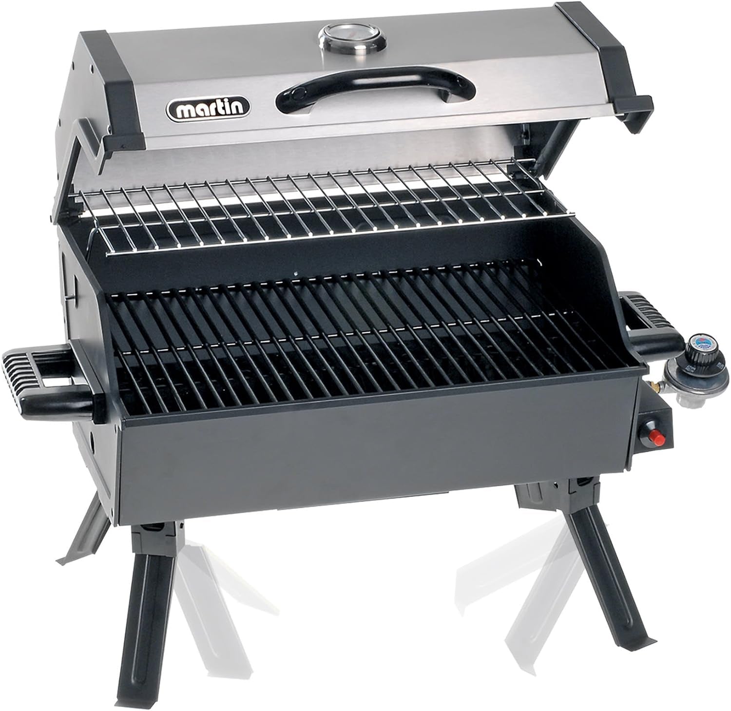 MARTIN Portable Propane BBQ Grill | Stainless Steel Charcoal Grill | Heat Control | BBQ Grill Perfect for Outdoor Cooking, Camping, Picnic | CSA Certified Outdoor Grill | Compact & Powerful|14,000 BTU