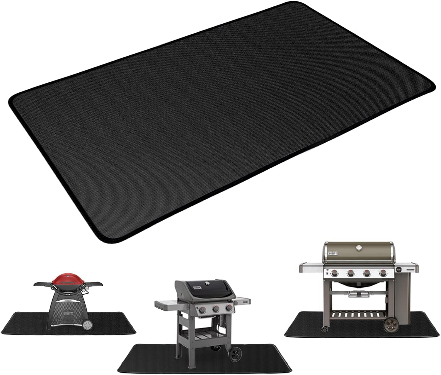 Large under Grill Mats 48 * 30 Inch for Outdoor Grills&Smoker, Desk and Patio Protector Mats, Oil-Proof, Water-Proof, Fireproof Mat for Charcoal, Smokers, Gas Grills, Fireproof Mat for under Fire Pit