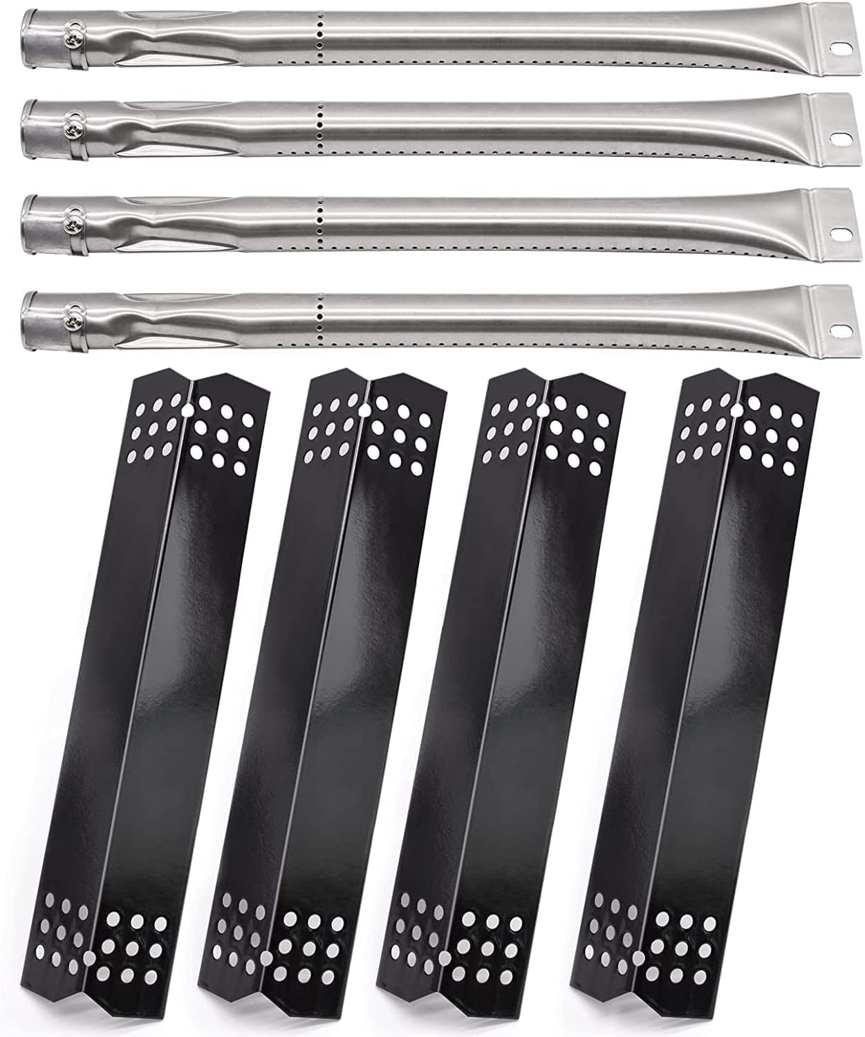 Replacement Parts for Grillmaster 720-0697 7200697 BBQ Grill, Burners and BBQ Heat Shields for Grillmaster 720 0697, Includes 4-Pack Stainless Steel Heat Plates & BBQ Burners