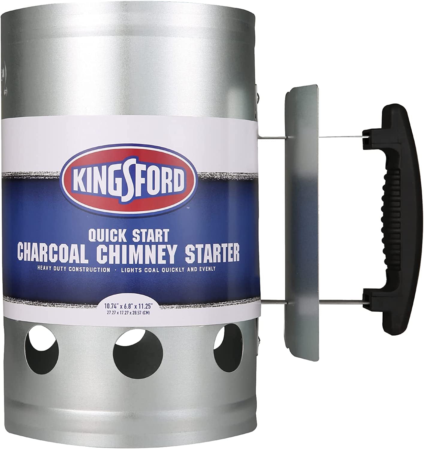 Kingsford BB0466 Deluxe BBQ Chimney Starter for Charcoal Grill, Silver