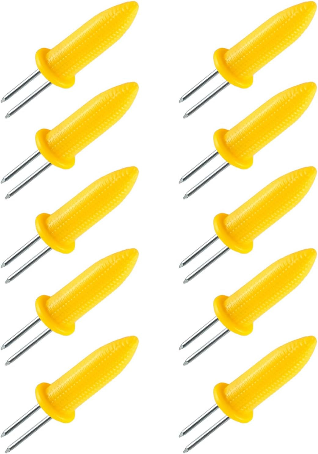 Fashionclub Corn on the Cob Holders Skewers BBQ Twin Prong Sweetcorn Holder Fork Kitchen Tool Pack of 10