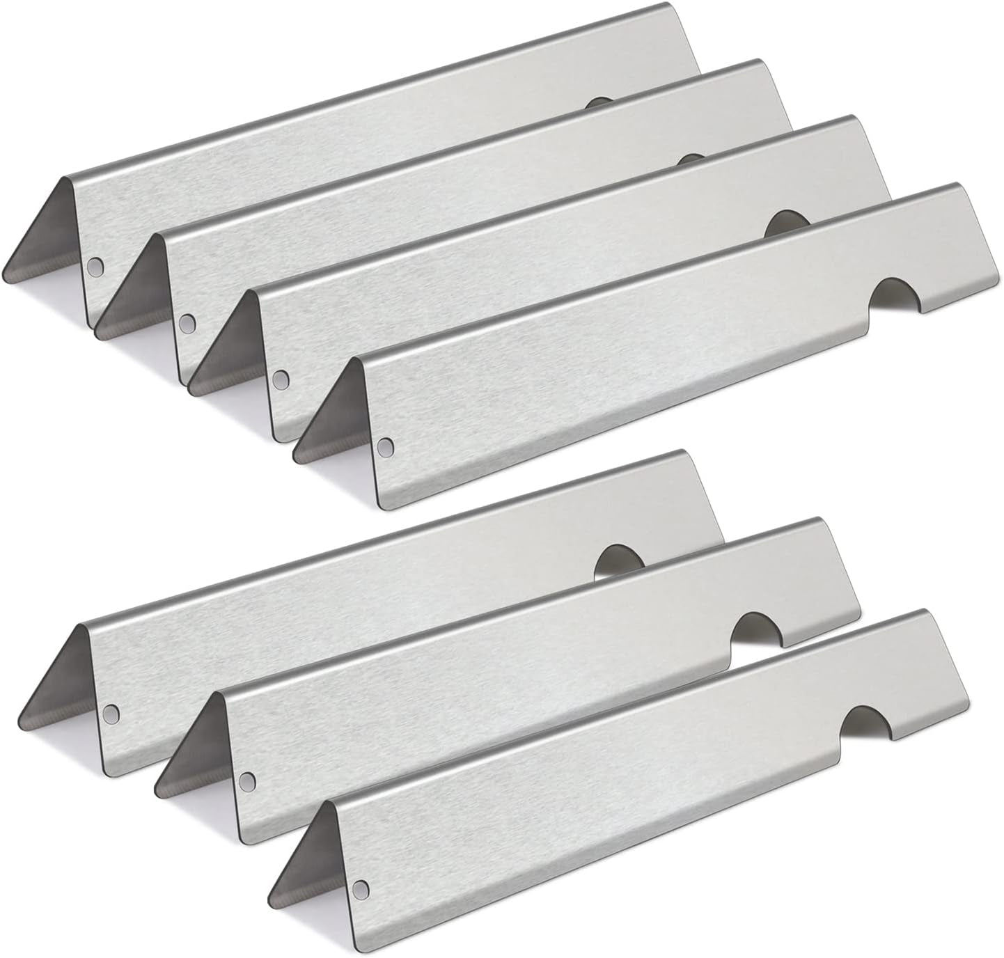 Zemibi Grill Flavorizer Bars Replacement for Weber 66030, 66033, Weber Genesis II LX 400 Series Gas Grill, Weber Genesis II SE-410 Grill Parts and Genesis II E-410 LP, 7 PC Stainless Steel Heat Plate